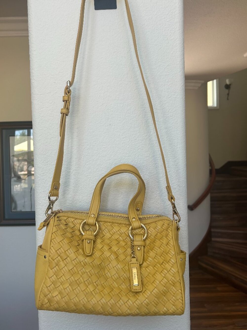 Cole Haan yellow leather hand bag